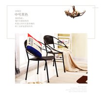 编织藤椅单人椅子塑料成人竹椅子靠背椅家用简约阳台小椅子夏凉椅(中号椅)