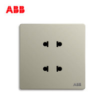ABB开关插座面板轩致无框香槟银色系列USB+五孔一开单控双控错位二三插三孔16A电视电话电脑六类网插86型家用面板(四孔AF212-CS)