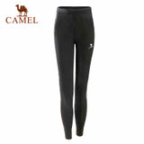 Camel/骆驼运动女款弹力针织长裤 透气轻柔时尚运动长裤 A7S1X3117(黑色 S)