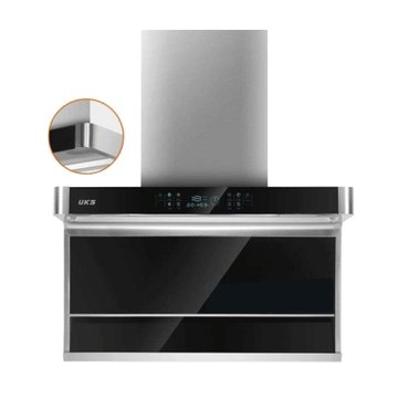 德国uks7字型吸油烟机顶侧双吸28立方风量爆炒大吸力一键自动清洗挥手