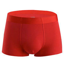 本命年红色三条装男士铜纤维抗 菌内裤四角裤铜纤维男平角裤加工定制(红色 XL)
