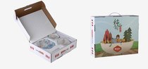 卡通儿童餐具创意手绘陶瓷套装独角兽米饭碗盘勺网红ins家用礼盒(4件礼盒装 默认版本)