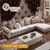 拉斐曼尼 FS028 欧式布艺沙发 欧式简约小户型沙发客厅 实木沙发组合(B款 1+3+左妃)