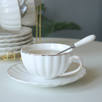 陶瓷英式下午茶咖啡杯套装简约杯碟组合欧式优雅描金咖啡具整套(金边1杯碟 默认版本)
