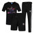 阿迪达斯春夏季新款运动套装男女三件套Adidas短袖t恤短裤长裤-网(黑色)