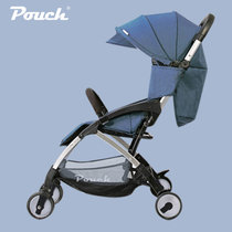 Pouch婴儿推车可坐可躺轻便折叠儿童手推车上飞机宝宝伞车夏A18(牛仔布)