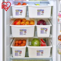 爱丽思 IRIS日本长方形抽屉式冰箱用收纳盒 宜家食品冷冻冷藏塑料整理箱套装(窄款白色一个)