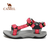 camel骆驼户外女款舒适凉鞋 春夏轻便透气沙滩鞋A61162605(黄红 38)