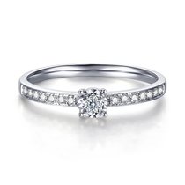 谢瑞麟 钻石戒指18K金排戒钻石戒指女款11号 求婚结婚订婚白金钻戒