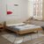 紫茉莉 北欧实木床1.8米双人床1.5米简约床卧室家具(原木色 裸床+椰棕床垫+床头柜*2)