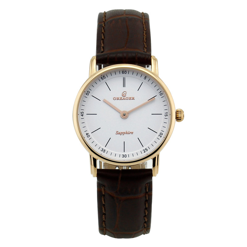 瑞士品牌表oreager欧雷格瑞士手表原装进口石英机芯玫瑰金皮带女表