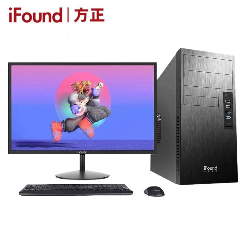 方正ifoundfd3220afd3220h國產商用辦公檯式機電腦主機215顯示器i310