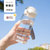 高颜值水杯子女学生夏季简约便携塑料透明夏日水瓶ins风2021新款(格调白-450ml【送贴纸】)