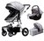 华婴高景观婴儿手推车可坐躺四轮避震折叠baby stroller 3 in 1(739A雅灰单车+提篮 默认版本)