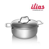 ilias 法式*不锈钢锅具三层底厨房烹饪汤锅不锈钢双耳锅24CM
