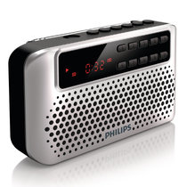 飞利浦插卡音响 SBM120 U盘便携晨练收音机 老人音箱 MP3播放器 数字选歌(银色 标配（不含内存卡）)