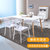 TIMI天米 现代简约餐桌椅 北欧几何椅组合 可叠加椅子组合 创意椅子餐厅家具(白色 1.2米餐桌+2白椅+2黑椅)第2张高清大图