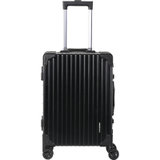 瑞世（SUISSEWIN） 复古铝框拉杆箱 静音万向轮旅行箱 商务出差时尚行李箱密码锁托运箱(黑色 20寸)