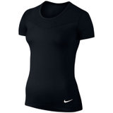 耐克女装 夏季款速干透气运动短袖跑步训练T恤725715-010(黑色 L)
