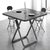 TIMI 现代折叠桌椅 家用小户型折叠桌 阳台桌椅(黑色 60方桌一桌二椅)