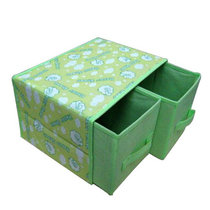 普润 单层双抽收纳盒/杂物整理箱抽屉柜式可折叠