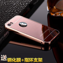 Iphone5/5S/SE手机壳 金属边框后盖 苹果5s保护套 镜面背板 苹果5se手机套 iphone5保护壳防摔(镜面版-玫瑰金)