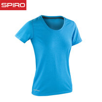 spiro 运动T恤女速干跑步健身训练瑜伽服弹力上衣S271F(天蓝色 XL)