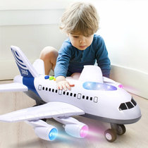 宝乐星儿童玩具早教大号会讲故事的卡通客机惯性滑行航客机A380飞机模型 国美超市甄选
