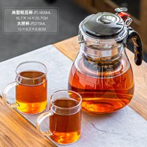 大容量飘逸杯泡茶壶家用办公茶具茶杯茶水分离过滤耐热玻璃冷水壶(大容量《尚型1800ml》飘逸杯+大把杯2个)