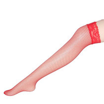 情趣丝袜超薄透气网眼情趣内衣搭配蕾丝防滑长筒网袜 1023(均码 红色)
