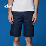 G&G2017新品夏季潮流迷彩男装休闲短裤直筒五分裤运动裤男士短裤(深蓝色 28)