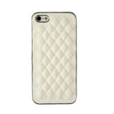 爱您纳(Aainina)小羊皮iphone4S外壳奢华菱形格纹苹果4手机壳保护套(白色)