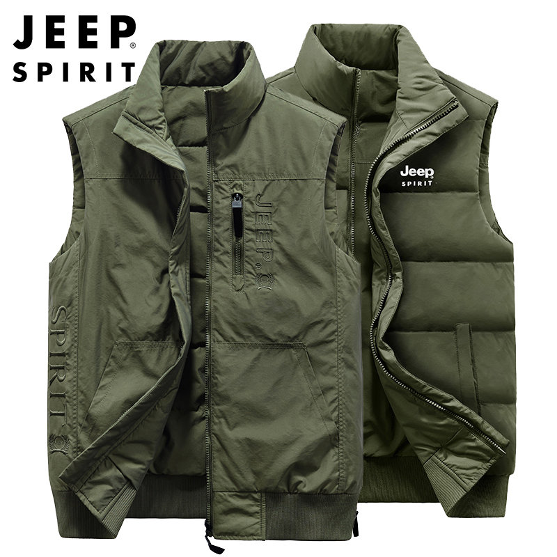 【jeep spirit 1941 estd马甲/背心男图片】jeep spirit吉普立领加厚