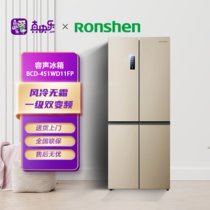 容声(Ronshen)【离子净味系列】451升变频一级能效十字对开门四开门冰箱家用无霜BCD-451WD11FP双循环不串味