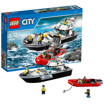 正版樂高legocity城市系列60129警察巡邏艇積木玩具6歲彩盒包裝件數