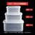 保鲜盒透明塑料盒子长方形冰箱专用冷藏密封食品级收纳盒商用带盖(蓝色 组合装C三件套)