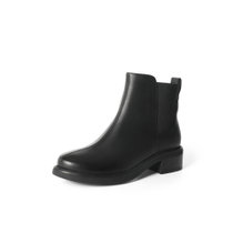 森达2021冬季新款商场同款时尚潮流ins潮休闲女切尔西靴4AK01DD1(黑色 39)