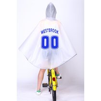 自行车雨衣女男士骑行单人学生山地单车透明雨披时尚韩版  XXL(白衣蓝数字)(XXL)