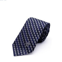 意大利 Versace 范思哲 绅士品质蓝黑色真丝格纹男士商务领带(蓝色)