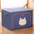 牛津布钢架收纳箱布艺整理箱特大号衣服被子储物箱家用收纳盒神器(蓝色猫头 100L（60*42*40）)