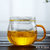 玻璃杯带把家用茶水分离办公室男女透明过滤带盖喝水花茶泡茶杯子(琥珀色把 300ML（加厚款）)