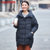 鸭鸭2018秋冬新款女装 甜美时尚纯色 羽绒服女中长款B-57678(黑色 170)