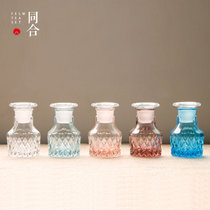 日本进口津轻水晶玻璃钻石纹器皿酱油瓶 香薰瓶调味瓶 防漏耐热(浅蓝 其他)