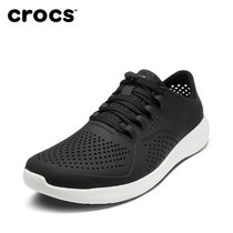 Crocs男鞋 夏季运动LiteRide徒步系带鞋 轻便柔软男鞋|204967(黑/白 42)