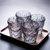 日式杯子家用玻璃水杯套装玻璃杯加厚果汁杯茶杯冰川杯耐热水杯子(日系初雪杯【矮款4个裝】-烟灰 默认版本)
