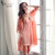喜芬妮春秋季纯色女士蕾丝性感吊带睡裙睡衣睡袍两件套装(2002橙色 XL)