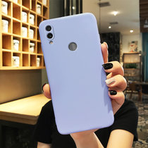 绿赐红米note7手机壳纯色硅胶红米note7pro超薄全包边note5防摔保护套磨砂软外壳潮男女款TPU-浅紫红米no(红米note7pro TPU-浅紫+钢化膜)