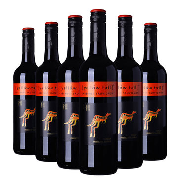 GOME酒窖 澳洲原瓶进口黄尾袋鼠赤霞珠红葡萄酒6支装