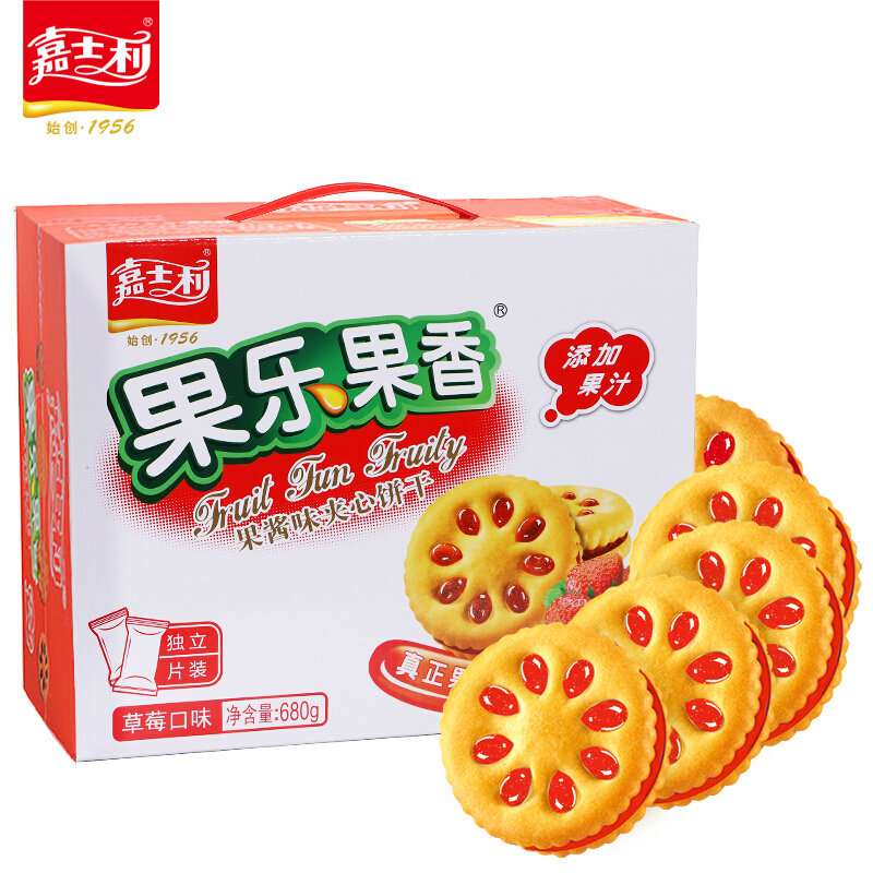 嘉士利饼干草莓味680g零食饼干蛋糕早餐饼