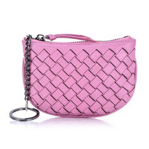 Svale/诗薇儿新款女士羊皮编织零钱包钥匙包可爱小巧零钱包小钱包(粉红色)